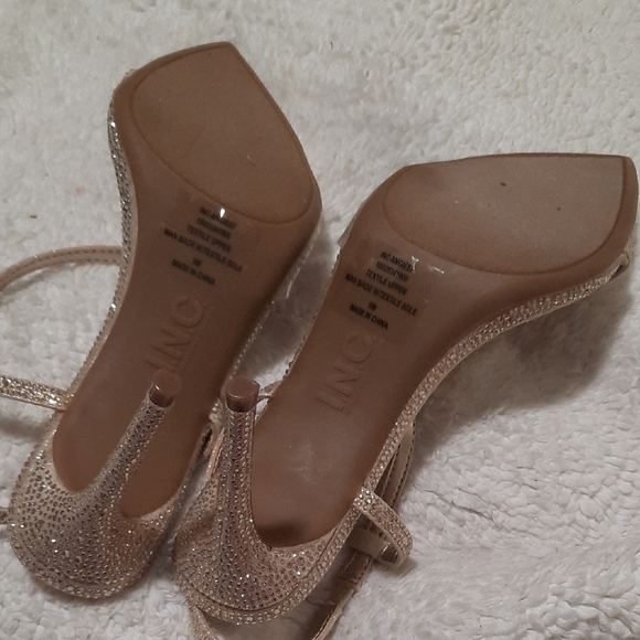 INC International Concepts Women's Sparkling Strappy Heels - Silver - Picture 5 of 7